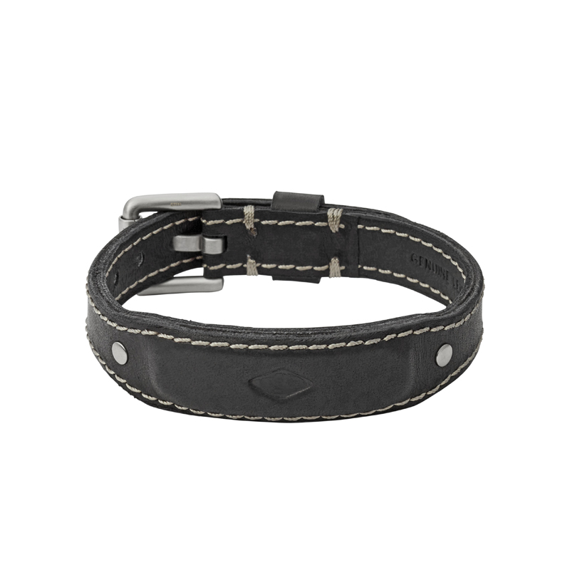 Bracelet Fossil Vintage Casual Cuir Noir Jf Pour Homme