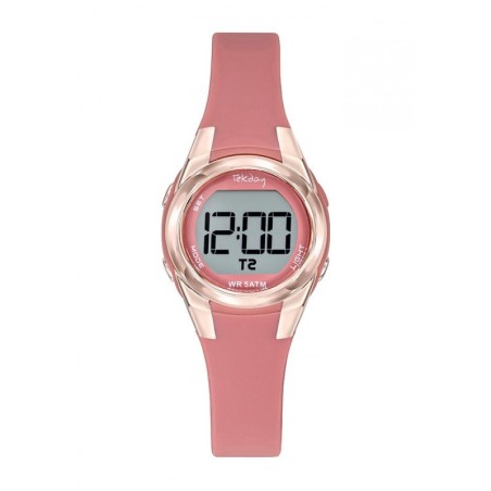 Montre Tekday Enfant Digital Silicone Rose Boitier Dor Rose