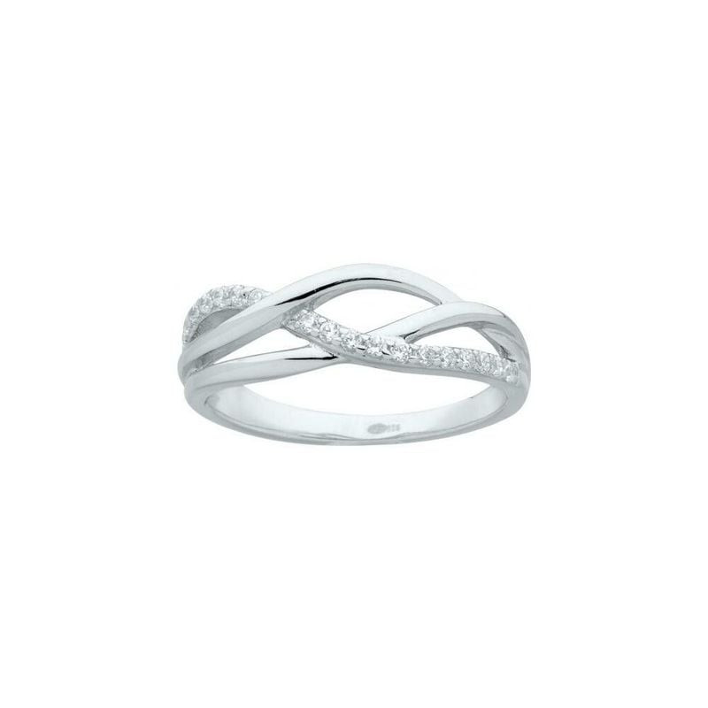 Bague multi-pierres pavage Phebus oxydes de zirconium argent blanc, vue packshot