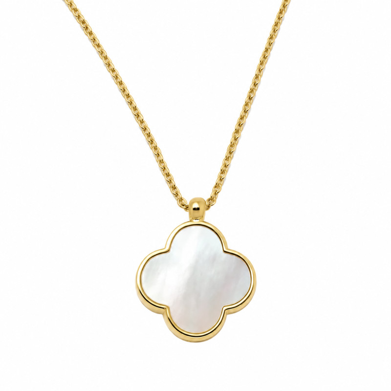 Collier Amporelle Trèfle Acier doré