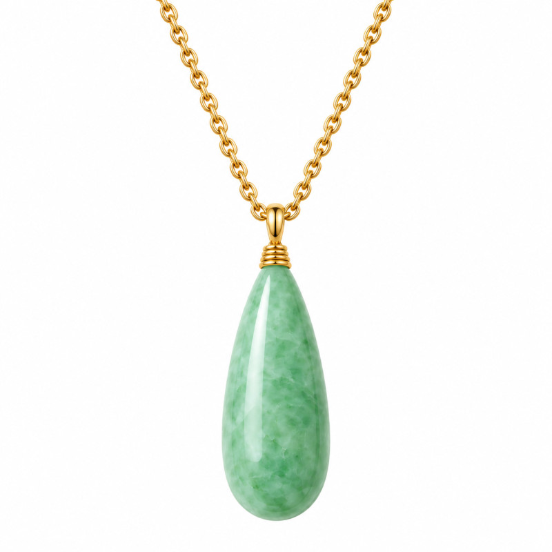Collier Amporelle Goutte Acier doré
