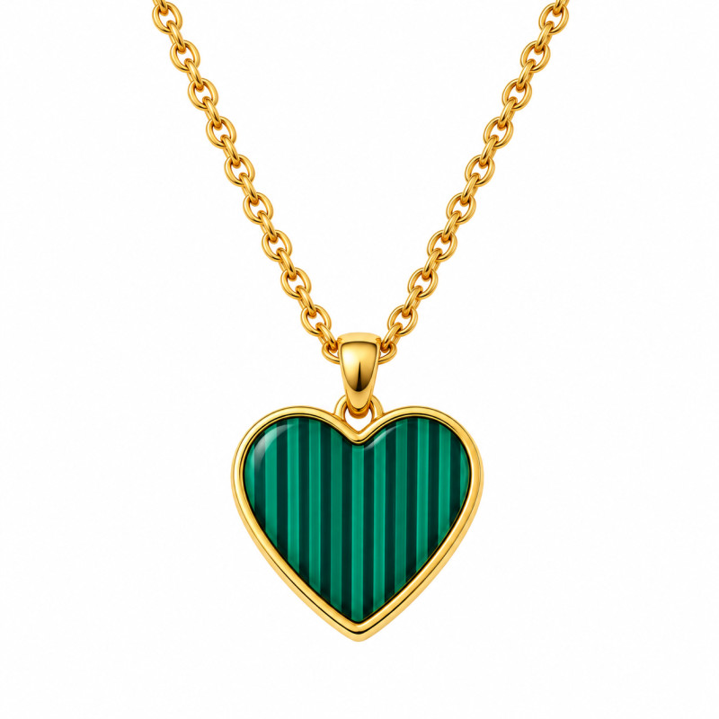 Collier Amporelle Coeur Acier doré
