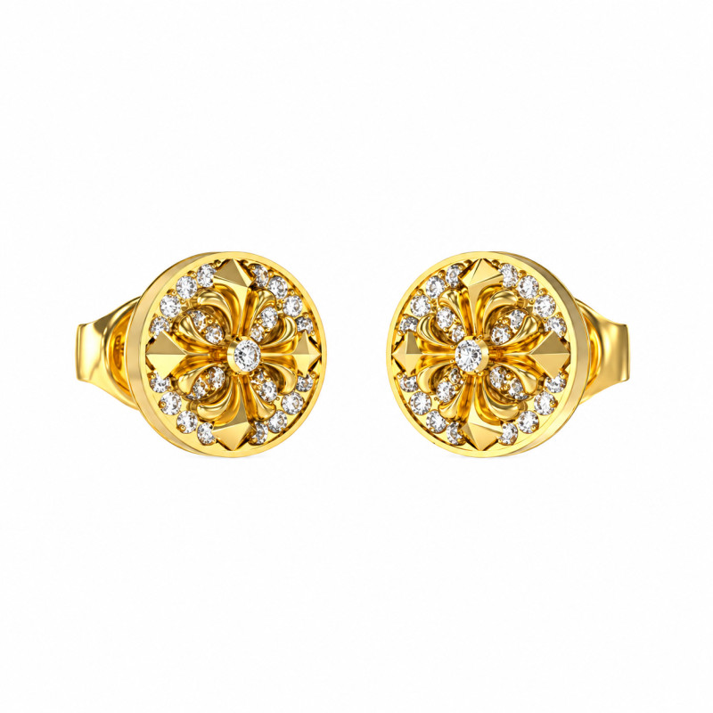 Boucles d'oreilles Clous Guess collection 4G Acier Doré