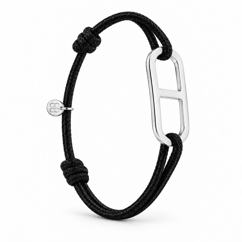 Bracelet cordon Gaby BY OLIVIER LAFOND argenté noir
