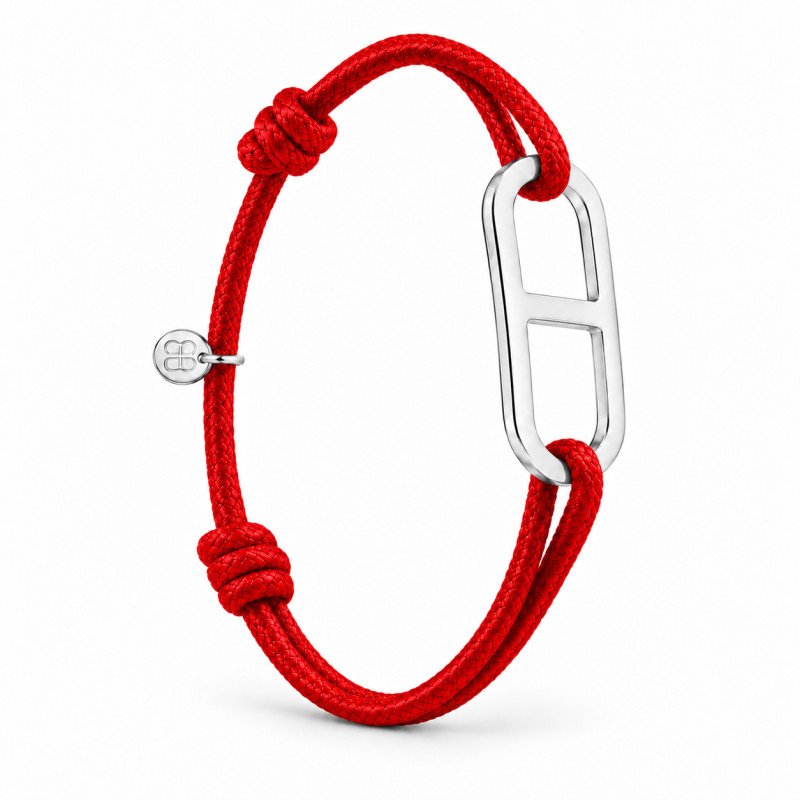 Bracelet Gaby By Olivier Lafond argenté cordon rouge
