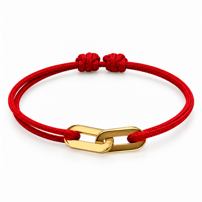 Bracelet anneaux BY OLIVIER LAFOND Jean-Jean rouge doré