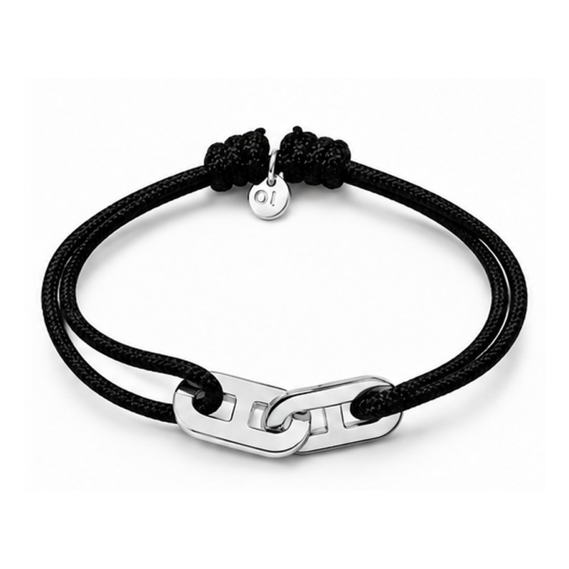 Bracelet double anneaux BY OLIVIER LAFOND noir argenté