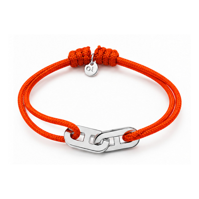 Bracelet double anneaux MYMY BY OLIVIER LAFOND orange argenté