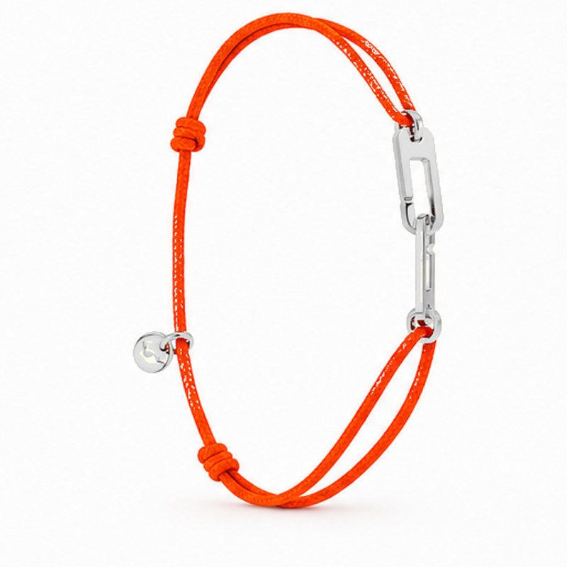 Bracelet cordon OSMOSE BY OLIVIER LAFOND argenté orange