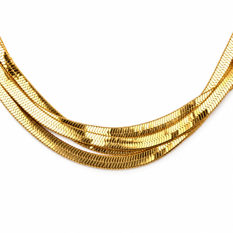 Bracelet Amporelle Acier doré multi-rangs Acier doré