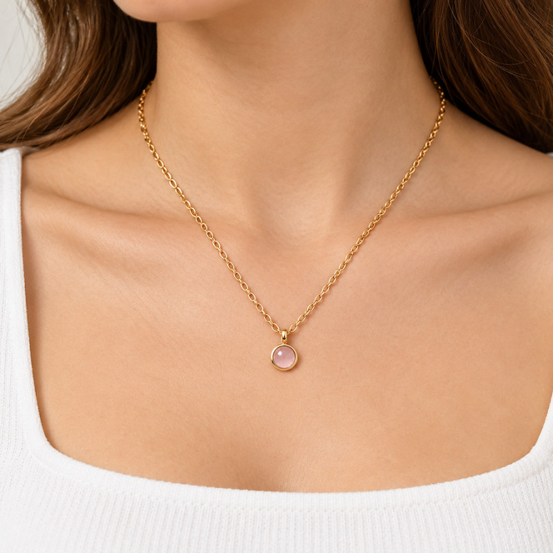 Collier Amporelle Acier Doré