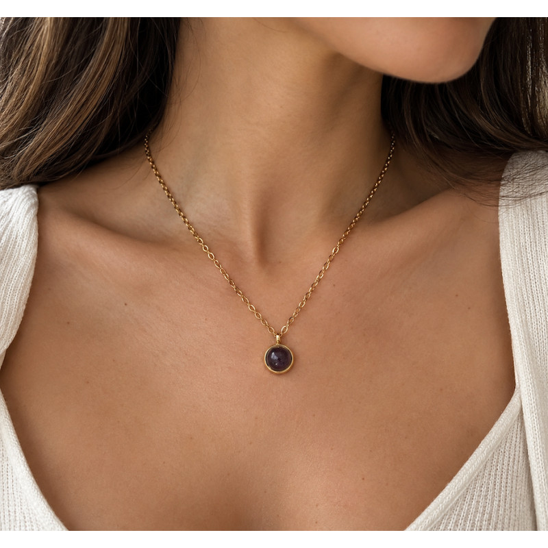 Collier Amporelle Acier Doré