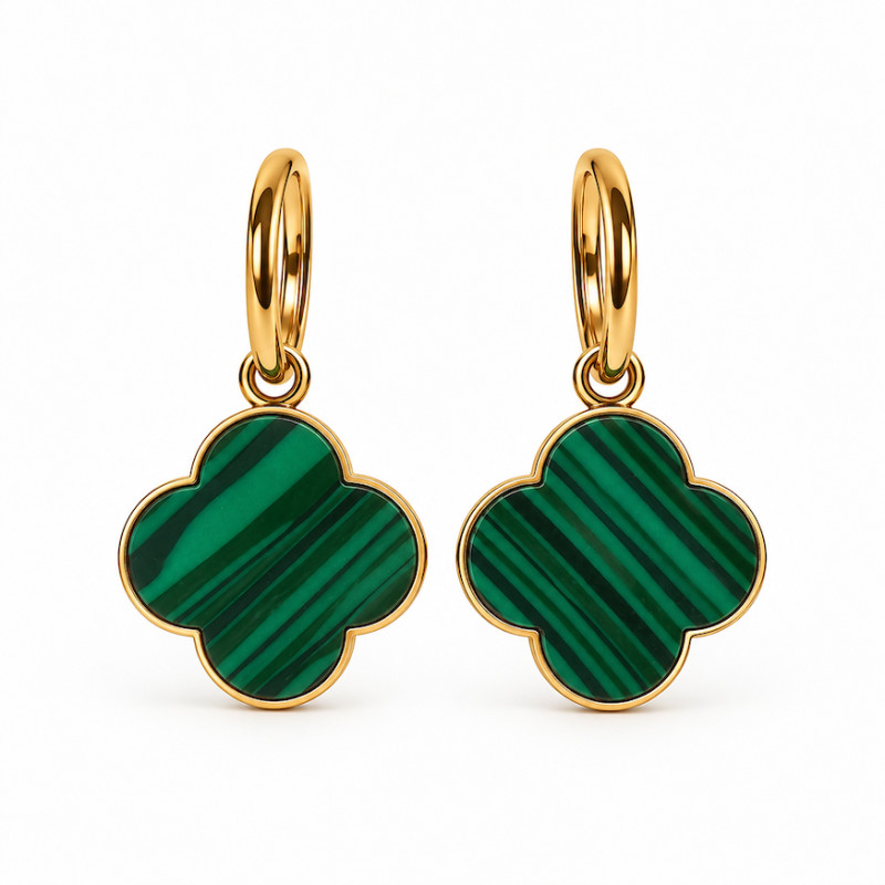 Boucles d'oreilles Amporelle créoles acier doré