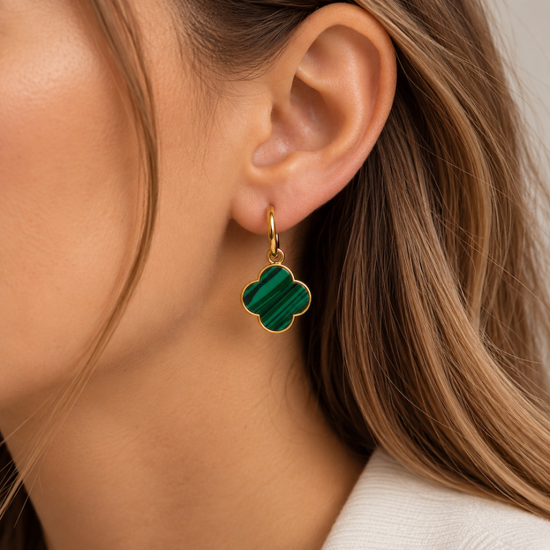 Boucles d'oreilles Amporelle créoles acier doré
