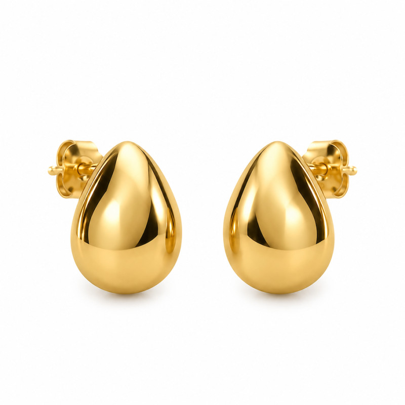 Boucles d'oreilles Amporelles Clous Acier Doré
