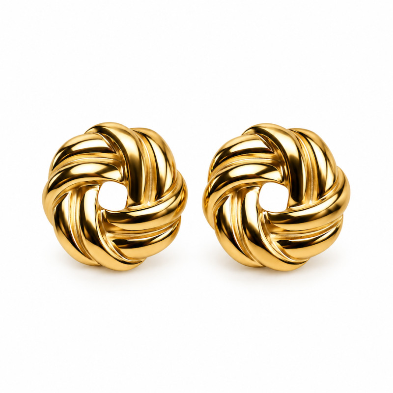 Boucles d'oreilles Amporelle Clous Acier Doré