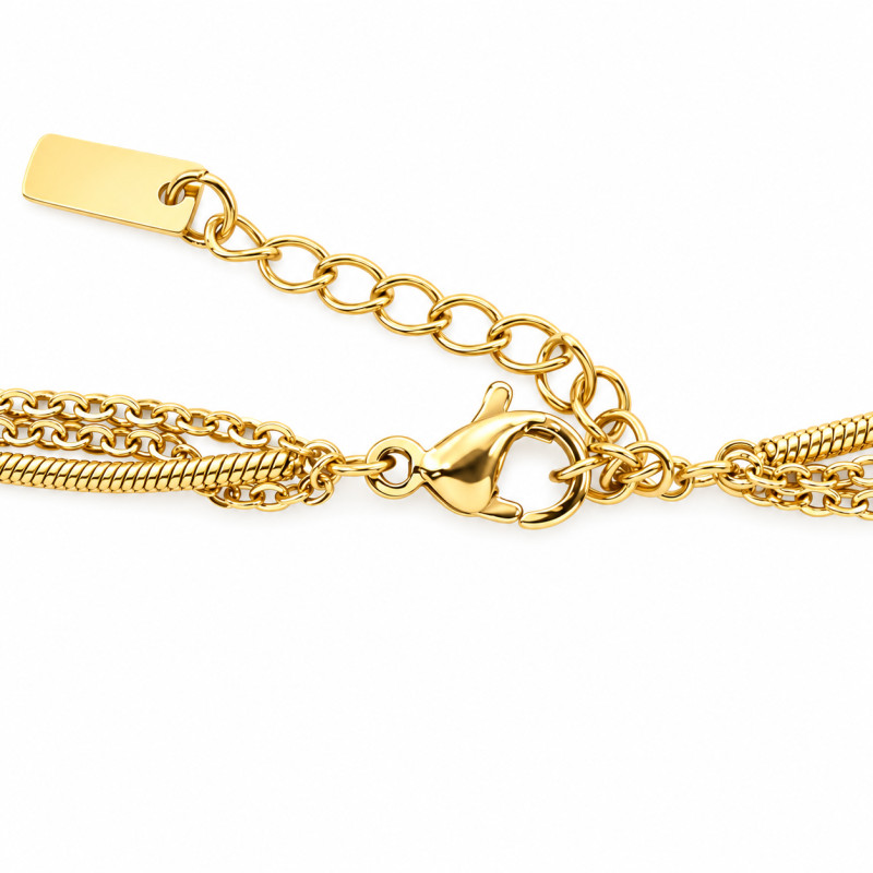 Collier Amporelle Triples chaînes Acier doré