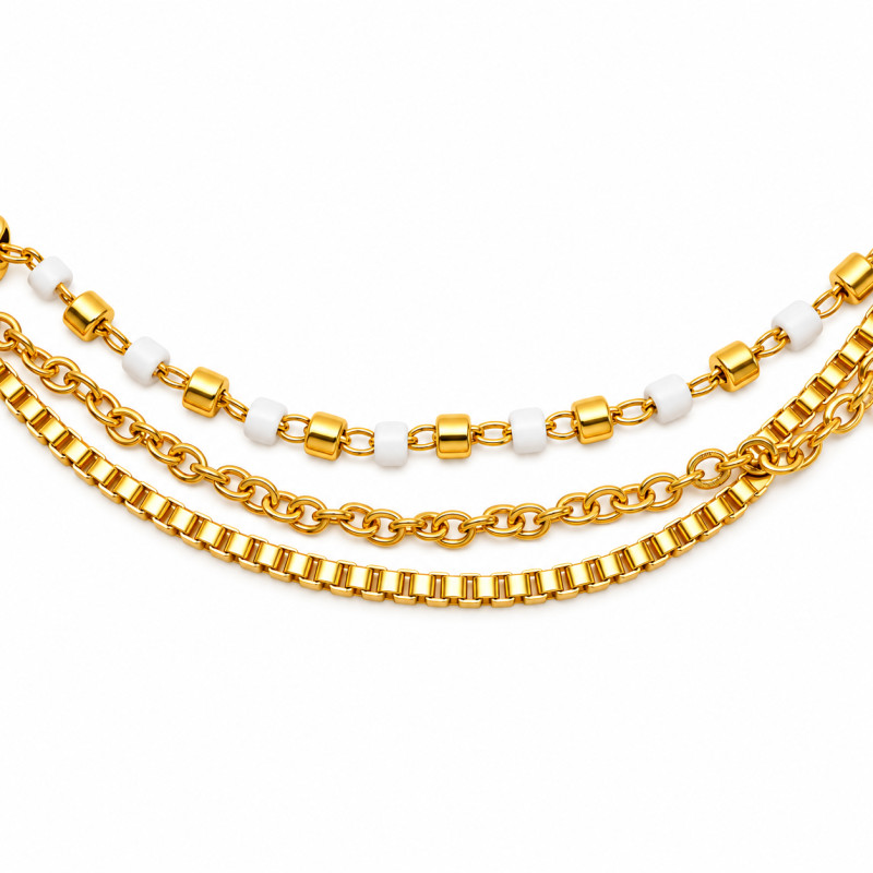 Bracelet Amporelle multi-rangs Acier doré