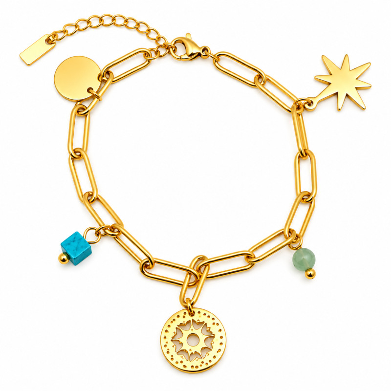 Bracelet Amporelle Pampilles Acier doré