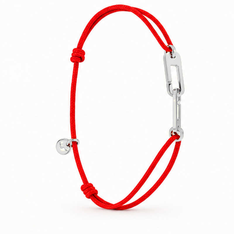 Bracelet Osmose BY OLIVIER LAFOND argenté cordon rouge