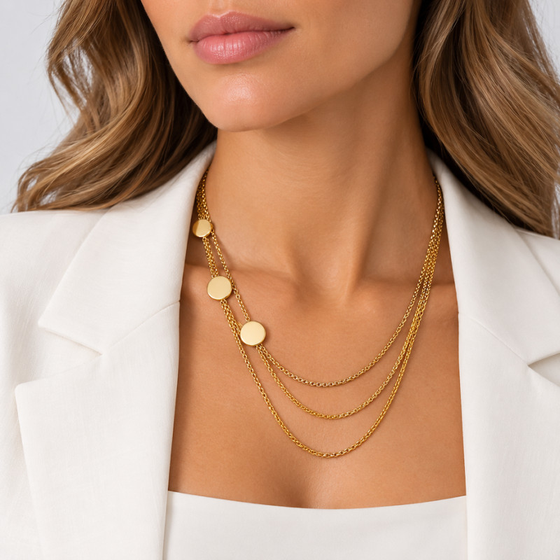 Collier Amporelle Acier Doré
