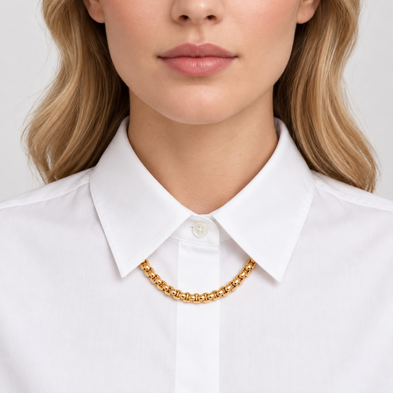 Collier Amporelle Acier Doré