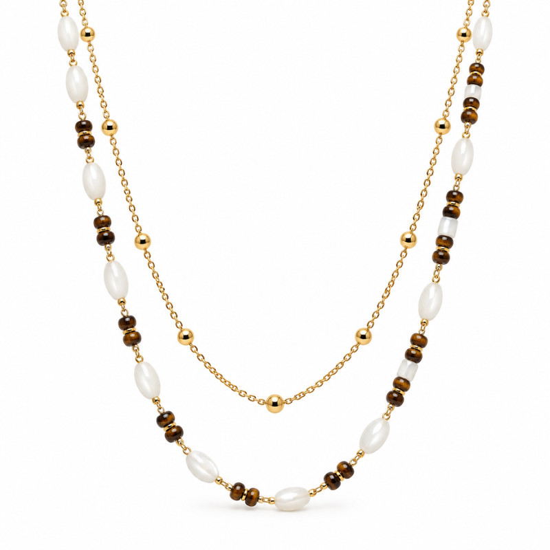 Collier Amporelle Acier Doré