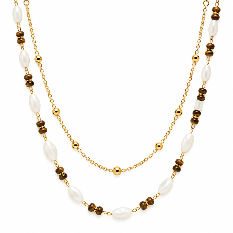 Collier Amporelle Acier Doré