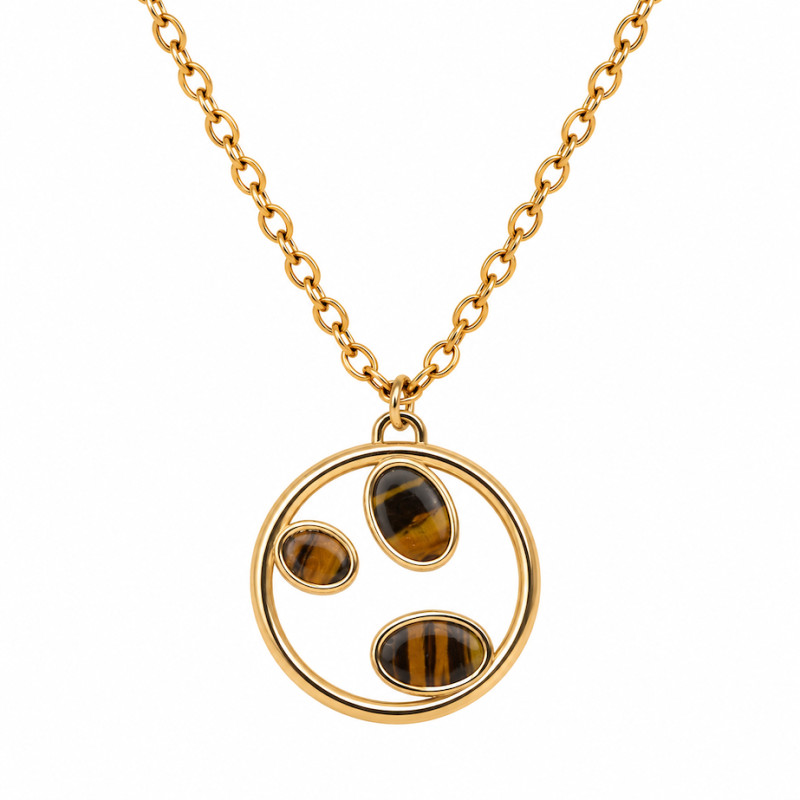 Collier Amporelle Acier Doré