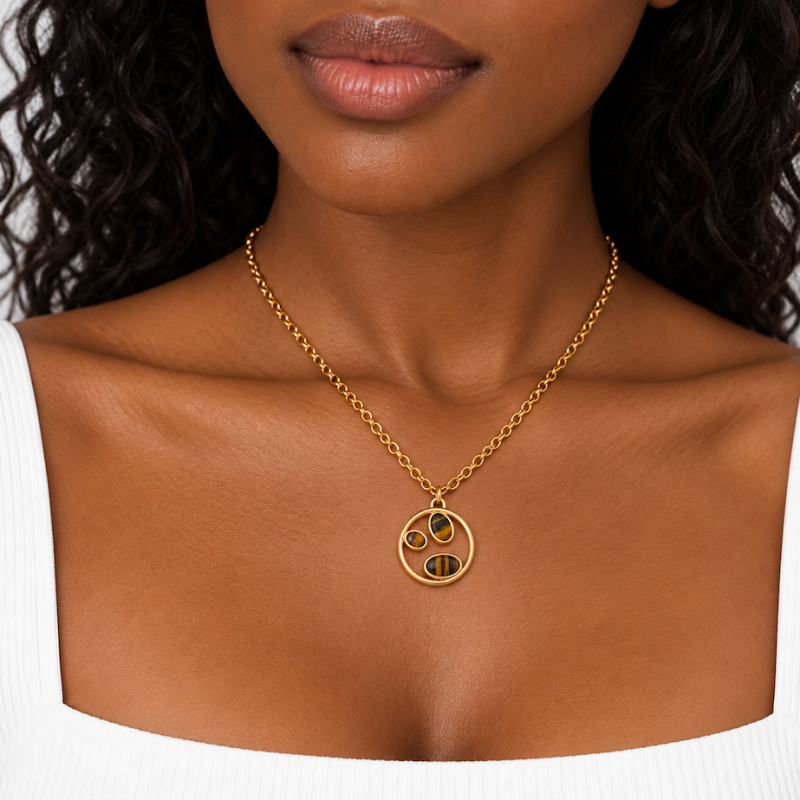 Collier Amporelle Acier Doré