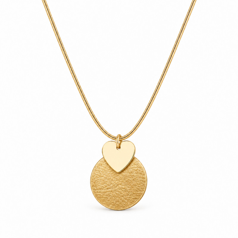 Collier Cécile Léonard Crea Cœur Pampilles Cuir Doré