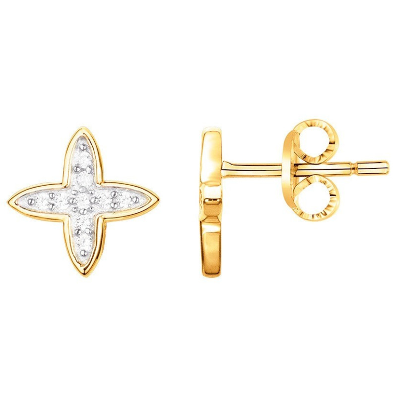 Boucles d'oreilles CLOUS Etoile Carador Plaqué Or & Oxyde de Zirconium