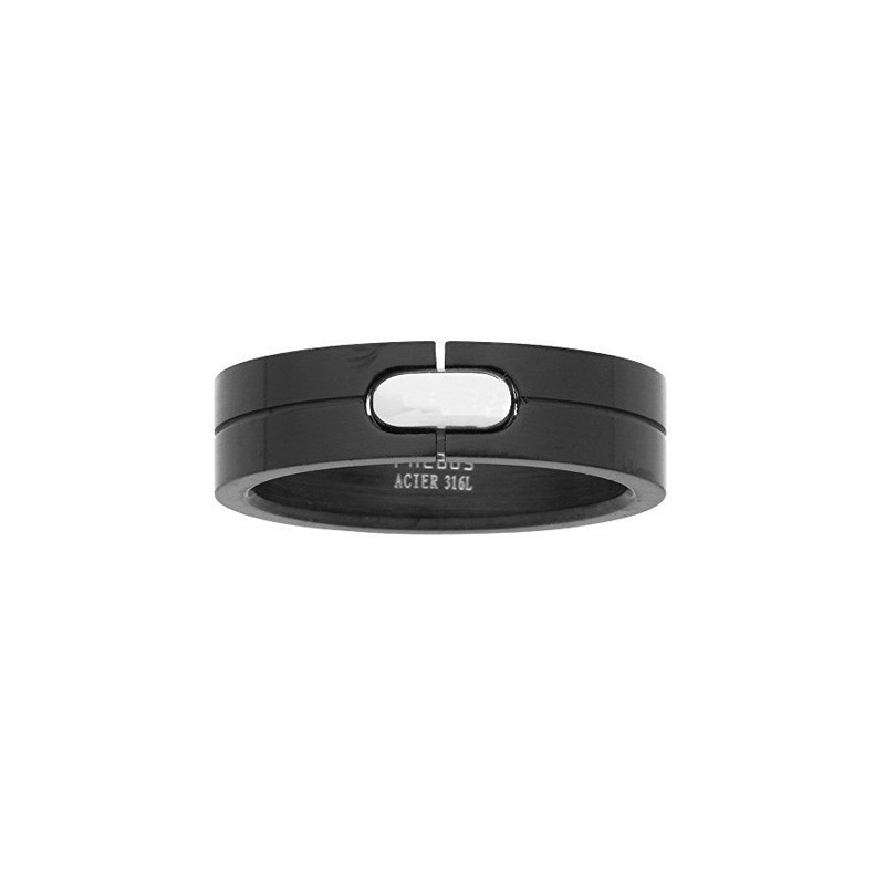 Phebus - bague acier noir 15/0282-IPN