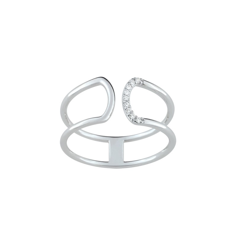 Carador - Bague argent 925/000 et oxydes de zirconium