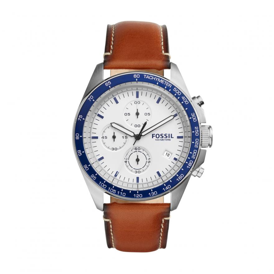 Montre Fossil SPORT 54 bracelet cuir marron clair CH3029 ...