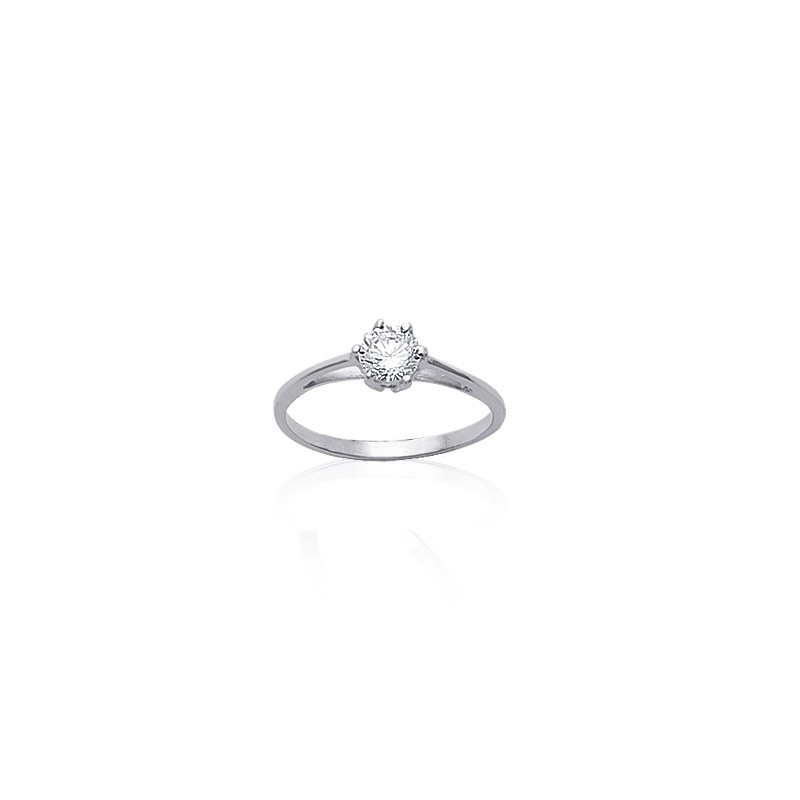 Solitaire Carador en argent et oxyde de zirconium