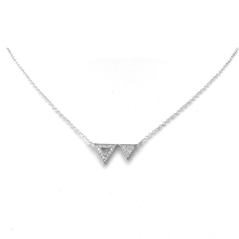 Collier Silver Pop Double Triangle Argent 925/000