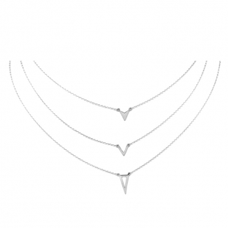 Collier Silver Pop Triple chaine Argent 925/000