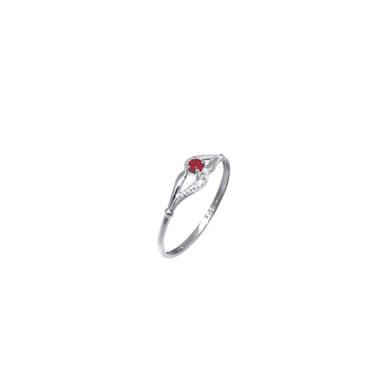 Bague Carador classique Or blanc 375/000 et Rubis