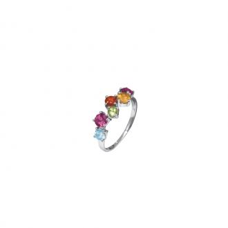 Bague Carador Or blanc 375/000 et pierres précieuses