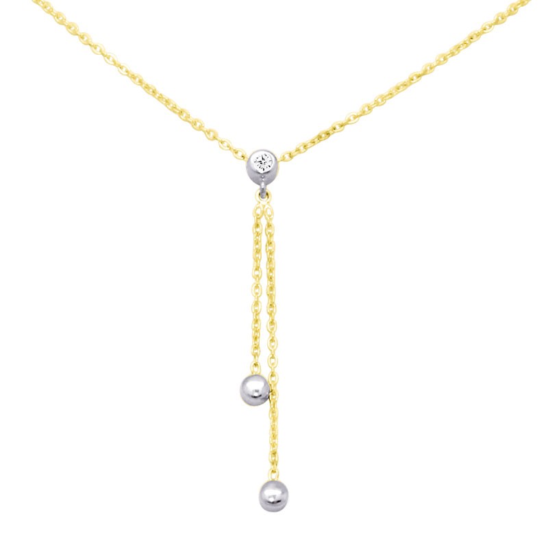 Collier Carador Or jaune 375/000 et Oxyde de Zirconium