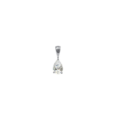 Pendentif or blanc 375/000 et Oxyde de Zirconium