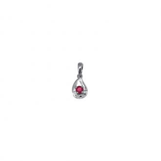 Pendentif Carador Rubis et Or blanc 375/000