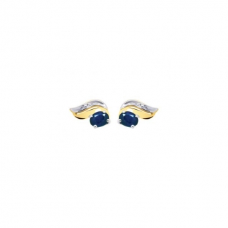 Boucles d'oreilles Carador Deux ors 375/000 et Saphir