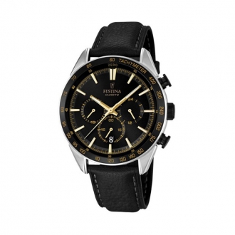 Montre Festina Timeless cuir noir F16844/4