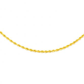 Collier maille corde Carador en or jaune 375/000