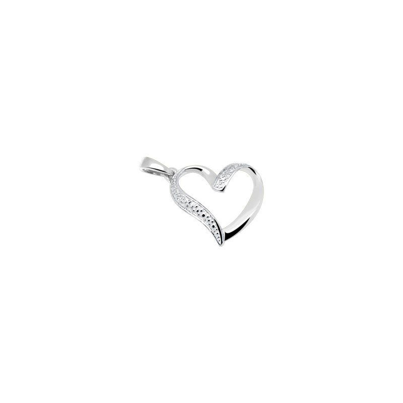 Pendentif Cœur Or Blanc 375/000 Carador