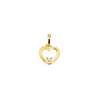 Pendentif classique Carador or jaune 375/000 et un oxyde