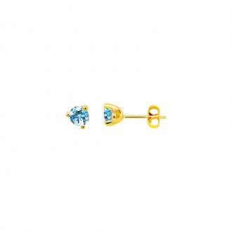 Boucles d'oreilles boutons Carador Or jaune 375/000 et Topaze