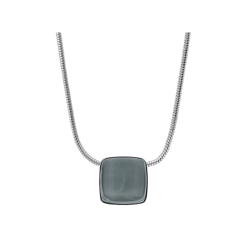 Collier Skagen Sea Glass acier argenté et verre gris SKJ0868040